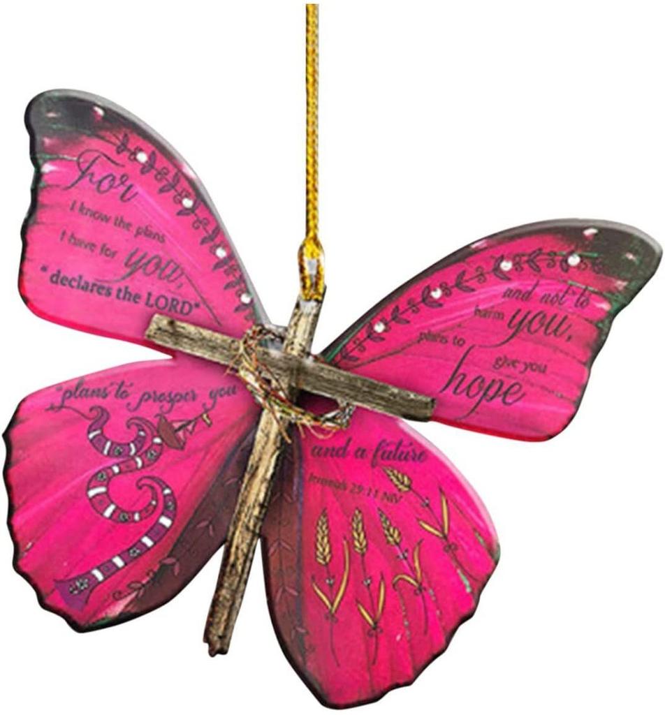 Enchanting Acrylic Vintage Butterfly Car Pendant Decorative Piece For Festive Occasions