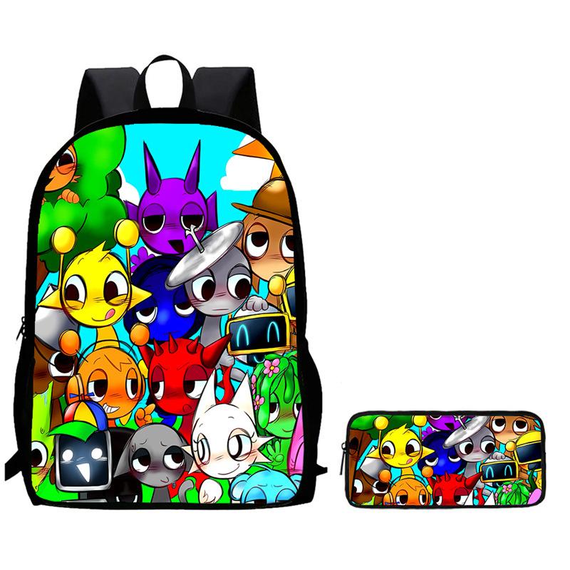Rhythm Box Sprunki Spel Anime Rugzak Student Schooltas Computer Tas