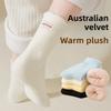 Australian Wool Socks - Children's Autumn-winter Padded Thick Warm Mid-calf Socks with Fabric Label, Sleep Socks, Floor Maternity Socks