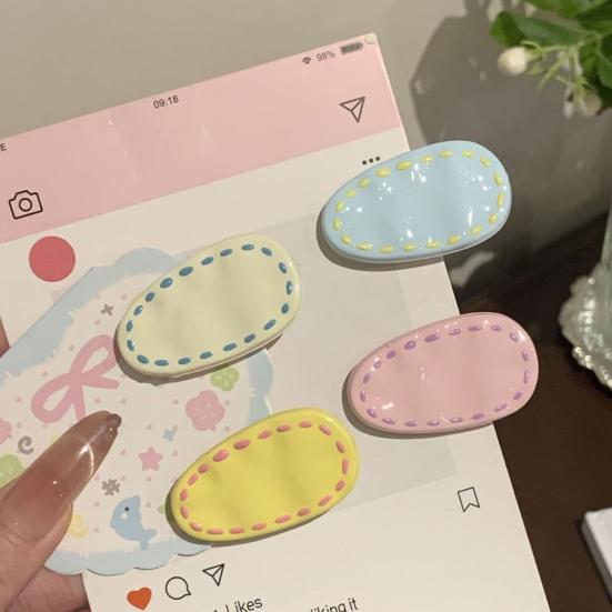 4 Stück Mädchen Haarspangen Anti-Rutsch-Zähne Wassertropfenform Haarspangen für abgebrochenes Haar und Pony Haarspangen Macaron-Farbe Glänzendes Harz Leichte Haaraccessoires