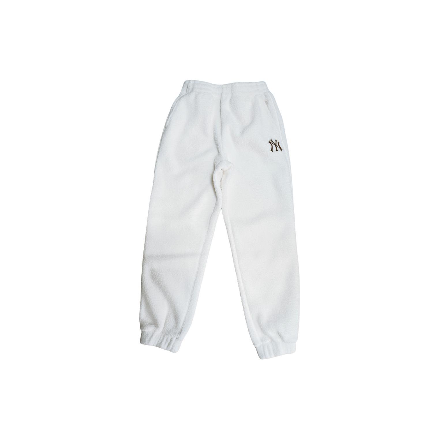 MLB Knitted Sweatpants Unisex White Moderate Cuffed Pants 3APTB0426-50CRS XS