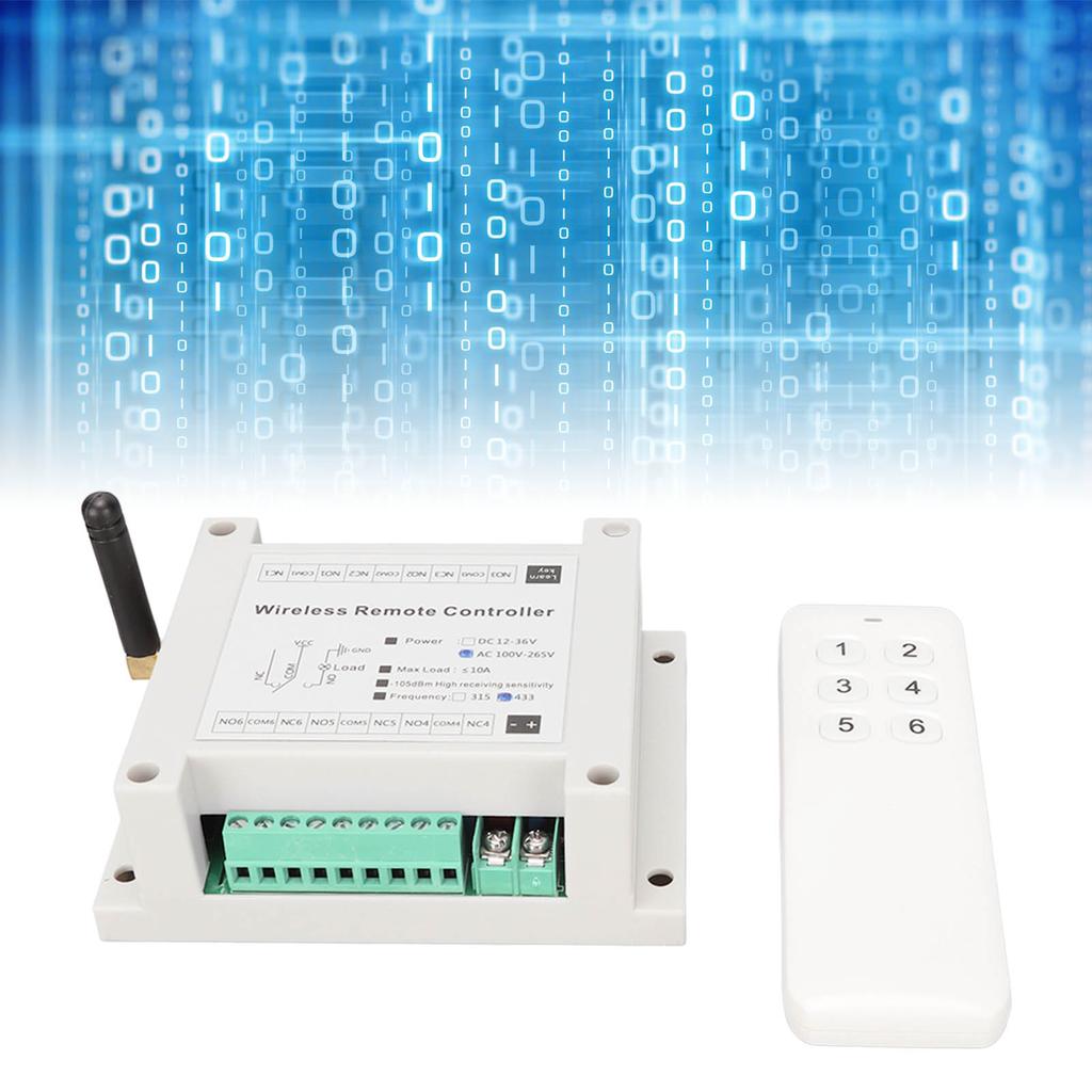 Remote Control Module 6 Channel Relay Controller Board 43300CMHz AC