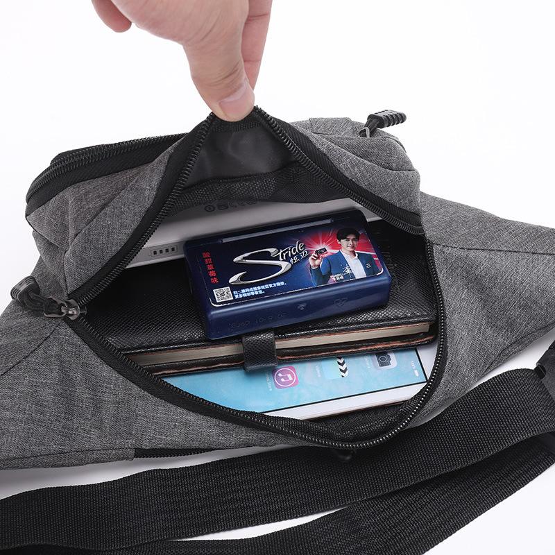 New fanny pack men's casual versatile large-capacity outdoor sports mobile phone bag anti-splashing water and wear-resistant cash register change