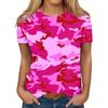 Short Sleeve Shirts For Women Cute Tops Print Tees Blouses Casual Plus Size Basic Tops Pullover