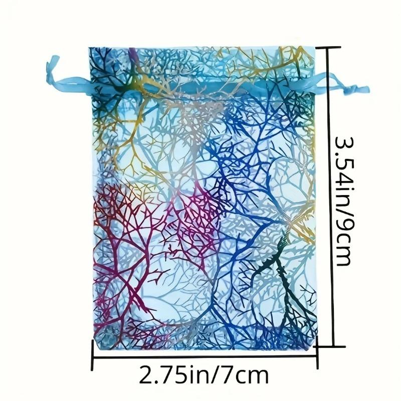Mesh Drawstring Pouch Gift Bag Elegant Coral Grove Style Suitable for Candy Chocolate Party Favors and Holiday Celebrations