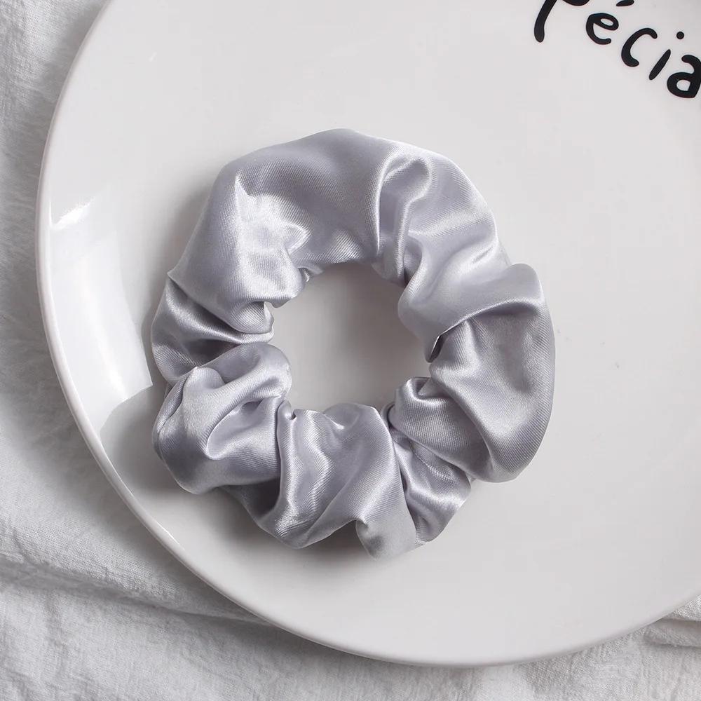 1piece Fashion Silk Scrunchies Solid Red Rubber Bands for Women Girls Korean Elastic Hair Bands Ponytail Hold Hair Accessories