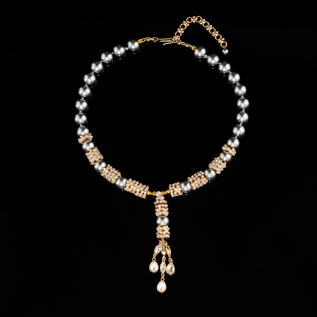 Direktlieferung Mittelalterlicher Vintage Schmuck Nischen Design Französische Retro Schlüsselbein Kette Halskette Halskette Neu