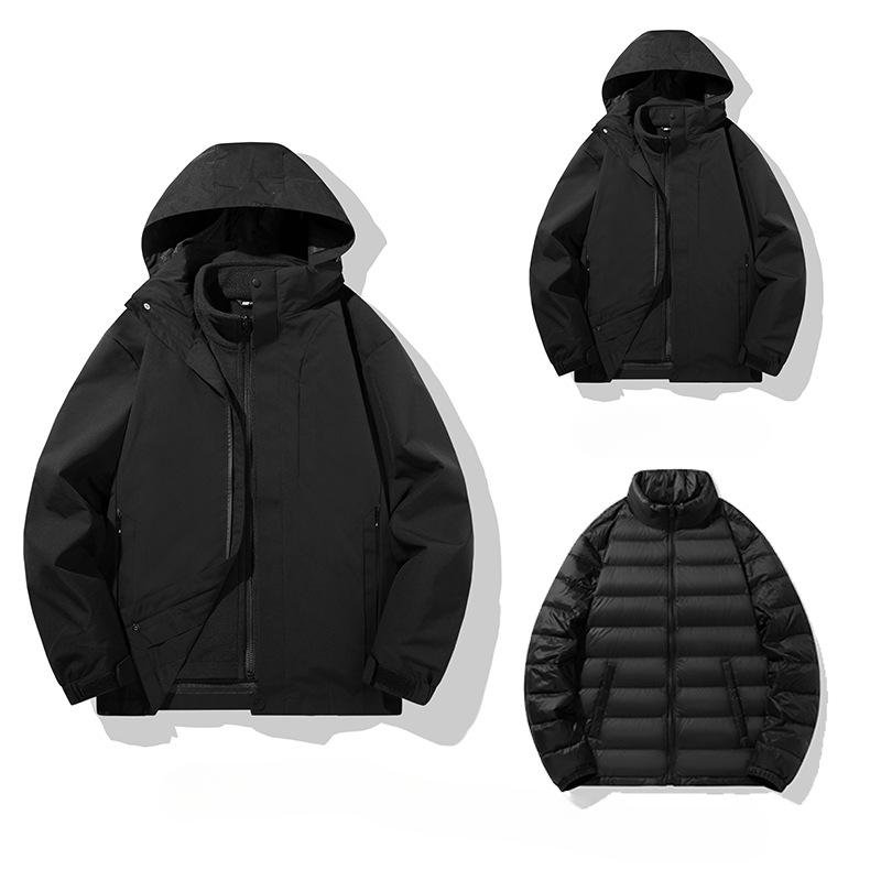 

[Goose Down Lining] Down Jacket Men s Winter Jacket, Removable Lining, Goose Down Thickening, Three-proof Fashion 5XL