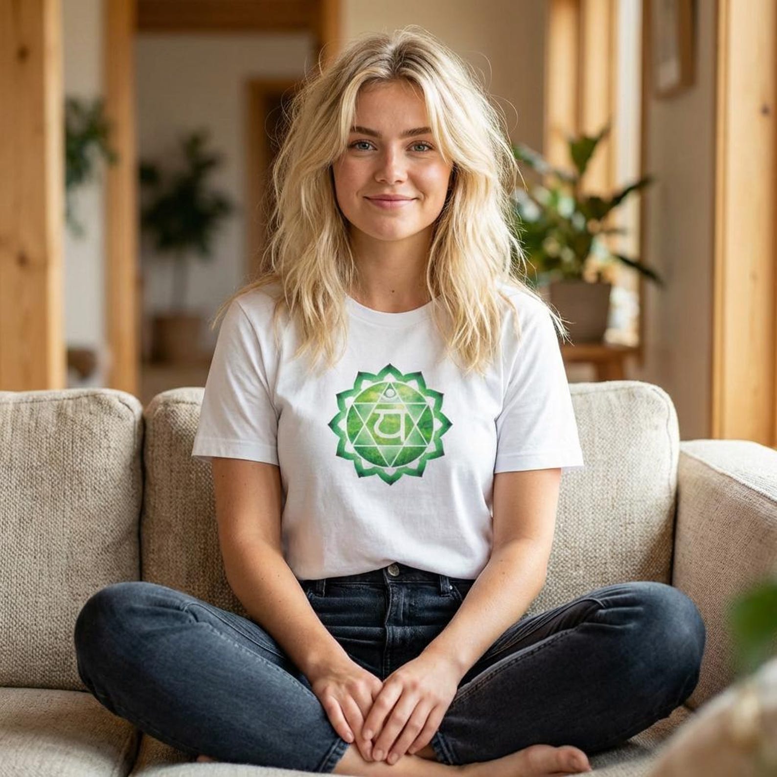 Heart Chakra T-Shirt: Yoga Meditation Symbol, Spiritual Tee XXXXL