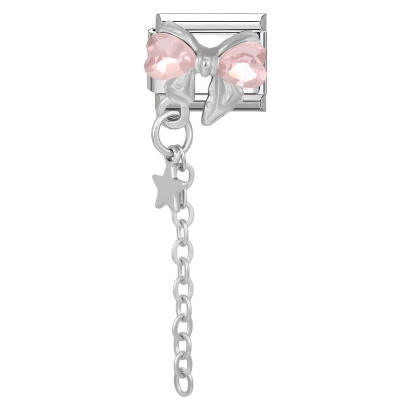 Personalized DIY Bow Series Charm Bracelet Flower Butterfly Heart Chain Bead Fit 9mm Bracelet Stainless Steel Valentine's Gift