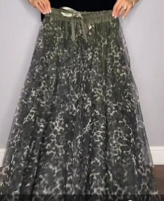 2025 European Style Women's Solid Sequin Mesh Skirt - Casual Fashion