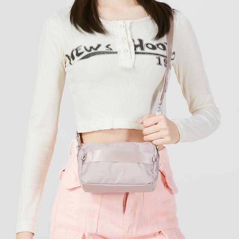 Nike Fabric Sports Bag, Crossbody Bag Regular Unisex Gray Pink Casual CW9304-272