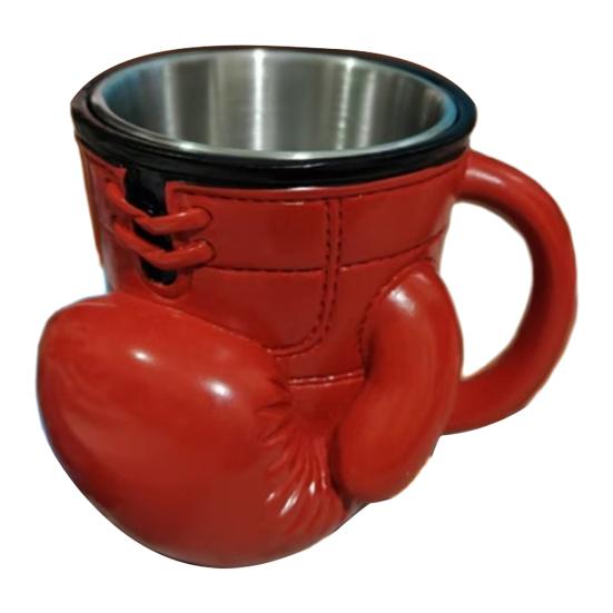 

Boxing Glove Mug Ceramic Coffee Cup with 3D Glove Handle Dishwasher Microwave Safe Stylish Sports Drinkware for Home Office Gym червоний