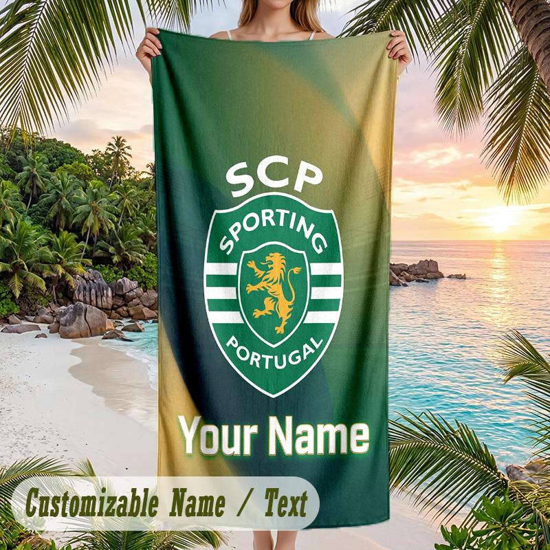 Beach Towel Sporting CP Print Custom Name Text Soft Towel for Swimming Pool