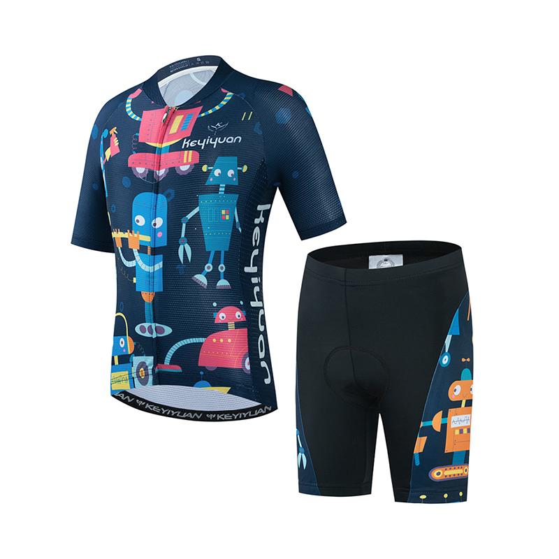 Fahrradtrikot Set Junge Mädchen Kurzarm MTB Radbekleidung Anzug Kind Fahrradbekleidung Abbigliamento Ciclismo 2026 Sommer Atmungsaktives Radsportanzug Set
