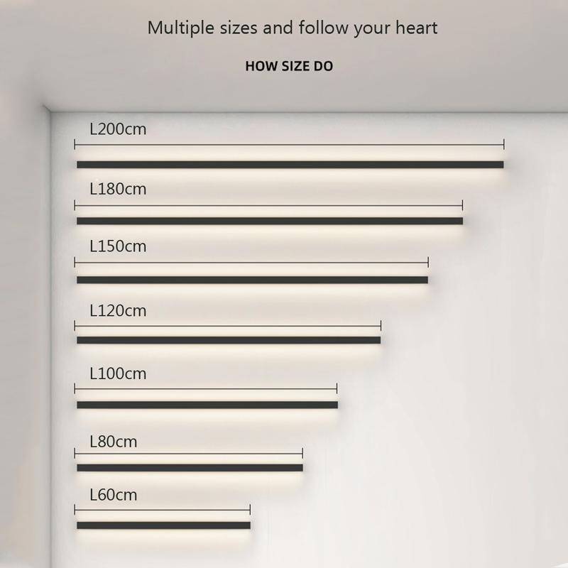 Minimalist LED Long Wall Lamp For Bedroom Wall Line Light Brackground Bedside Lamp Long Strip Light Modern Home Decor Fixtures