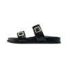 Fashion 2024 Black Flat Slippers For Woman Summer Women Fashion Buckle Strap Slipper New Casual Chic Indoor Flatform Sandals Shoes