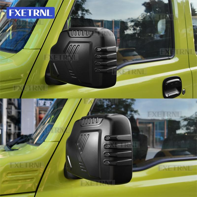 For Suzuki Jimny JB64 JB74 2018 2019 2020 2021 2022 2023 2024 2025 Matte black Car Rearview Mirror Trim Cover LHD RHD ABS 1Pair