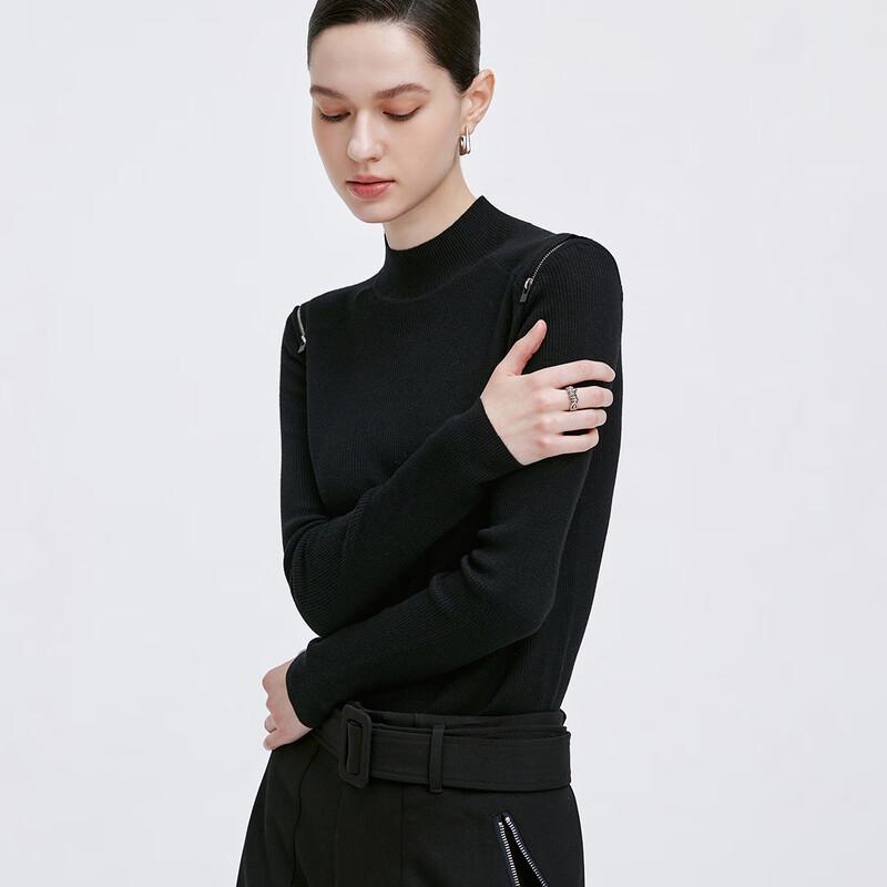 Giovanni Valentino Women's Slim Fit Semi-High Collar Knit Top