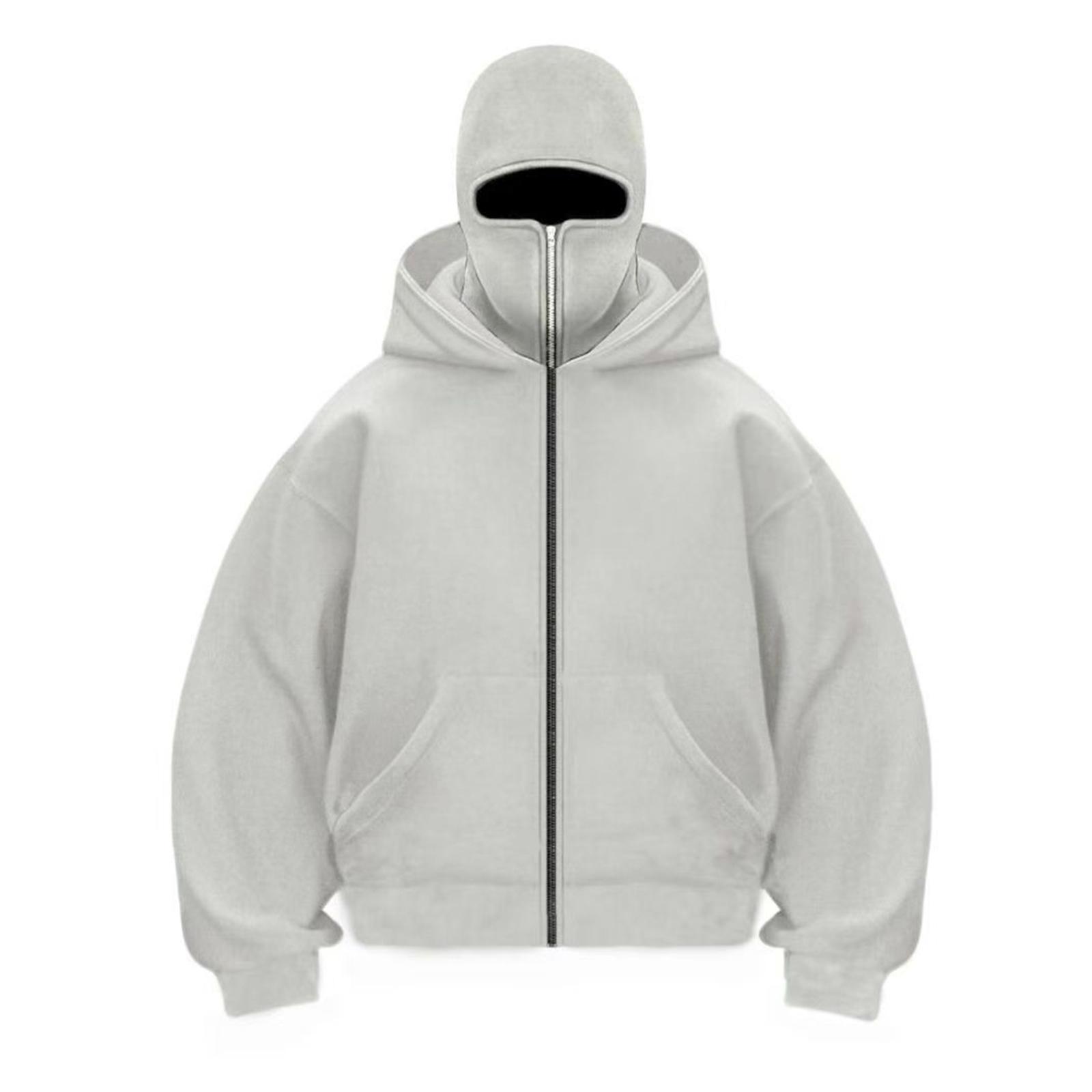 

Мужской кардиган с двойным капюшоном, свободный, уличный, модный, на молнии S