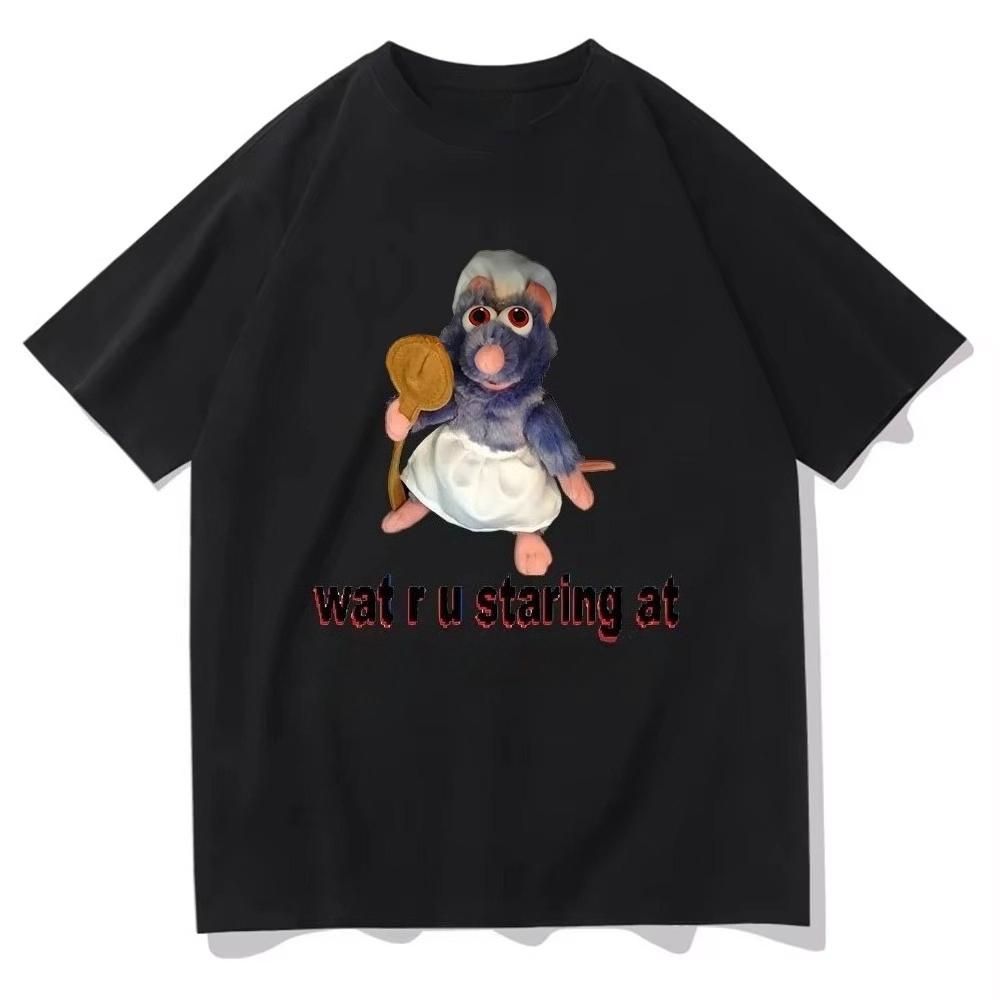 Cute funny animal T-shirt funny rat T-shirt men's women's Harajuku hip hop short-sleeved top summer Autumn and winter innerwear