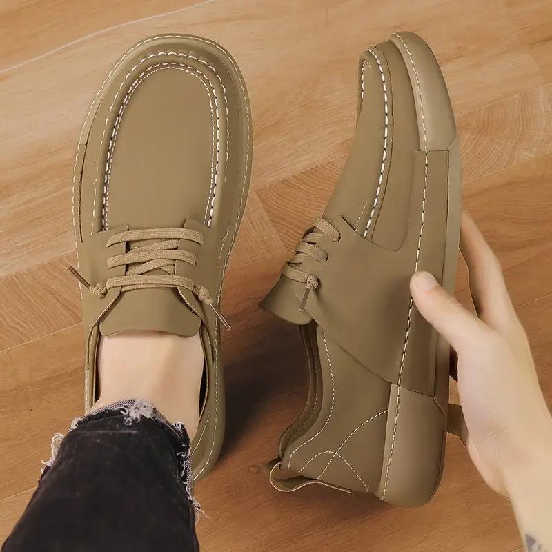 Fashion Low-Top Cushioned Insole Moccasin Male Casual Shoe Retro Summer Sale Designer Fashion 2025 Trend Size 45 Pu Men's Leather Shoes
