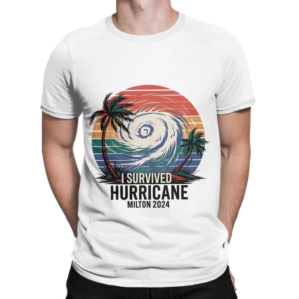 I survived hurricane milton 2024 Funny Graphic 100 Cotton TShirt Hurricane Tees Tops For Unisex
