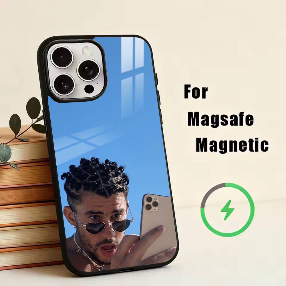 male singer-Bad Bunny  Phone Case For iPhone17,16,15,14,13,12,11 Plus,Pro Magnetic with Magsafe Wireless Charging