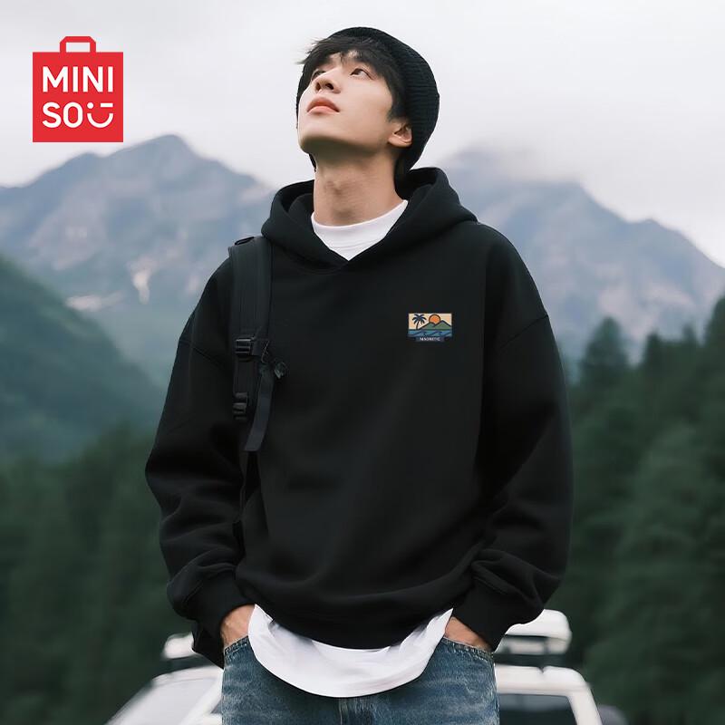 

MINISO Men s American Style Heavyweight Hooded Sweatshirt 3XL