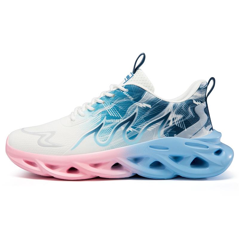 Men's Shoes New Spring and Summer Couples Mesh Breathable Running Sports Shoes Thick Sole Heightening Casual Shoes Large Size