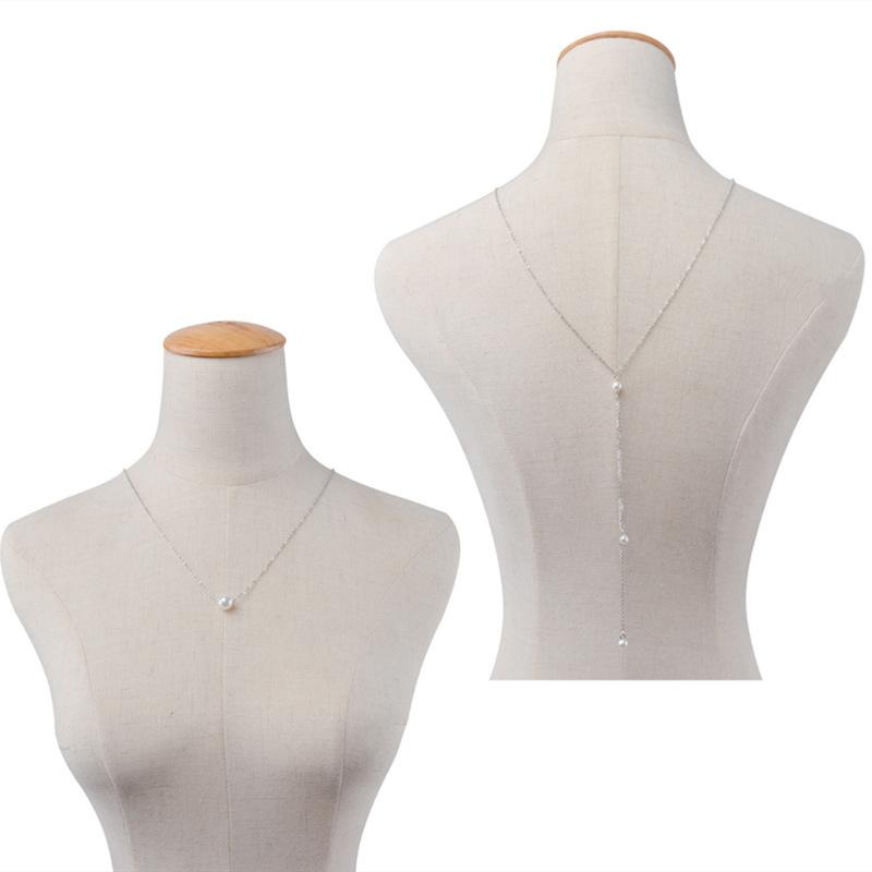 Accessories, Simple, Sexy and Creative Women's Personality Items, Versatile Fringed Pearl Back Chain Necklace.