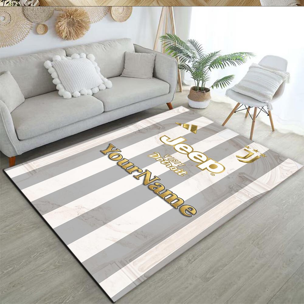 Juventus Customize Text Floor Rug Office Rug Suitable for Dormitory Entryway Outdoor Game Room Antislip Carpet Office Home Decor Gift for Festivals