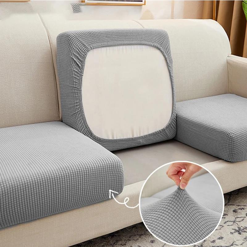 

Толстый чехол для подушки на сиденье дивана для гостиной, эластичный жаккардовый однотонный чехол для дивана, защита для мебели для домашних животных, чехлы для диванов Standard Size1