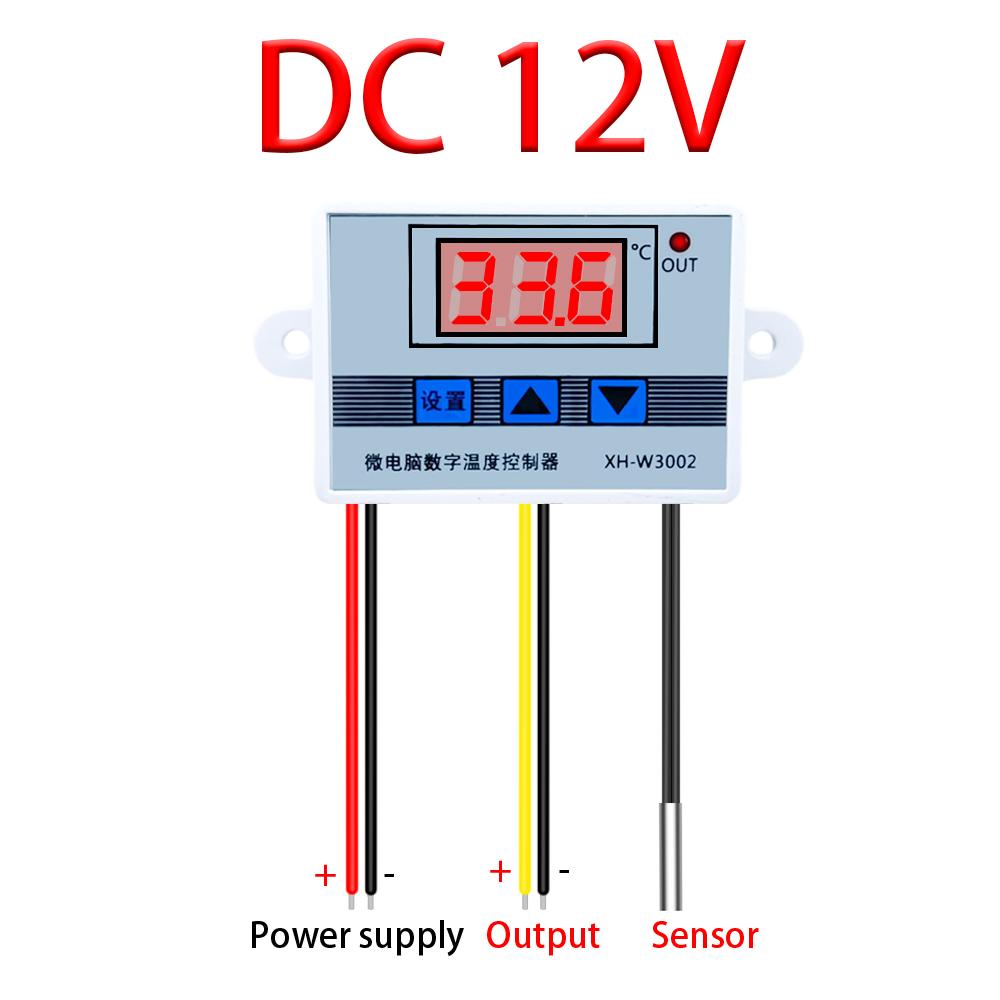 W3002 Digital Control Temperature Microcomputer Thermostat Switch Thermometer New Thermoregulator 12/24/220V DC 12V