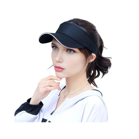 Sun Hat Topless Design Wide Brim UV Protection Elastic Fit Exercise Hat Adjustable Headband Outdoor Sports Hat