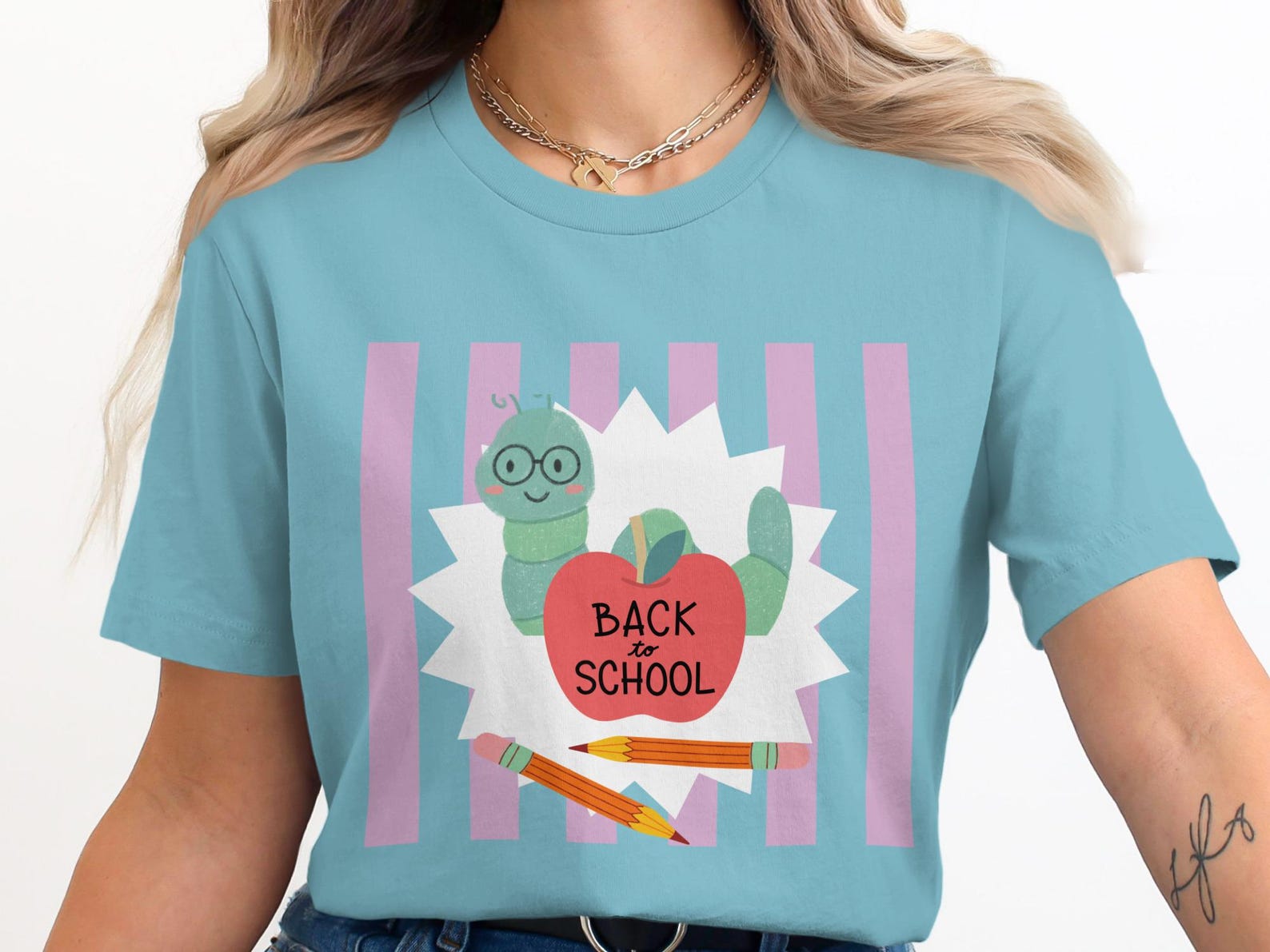 Bookworm Caterpillar Back to School T-Shirt, Whimsical Learning Tee, First Day Outfit 2XL