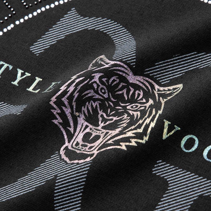 De Bin Ze Men's Plus Size Letter Print Long Sleeve Sweatshirt