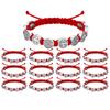12PCS/Pack San Benito Bracelets Protection Red Black Cord Benedict Medal Rosary Blessing Friendship Bracelet Gift for Women Men