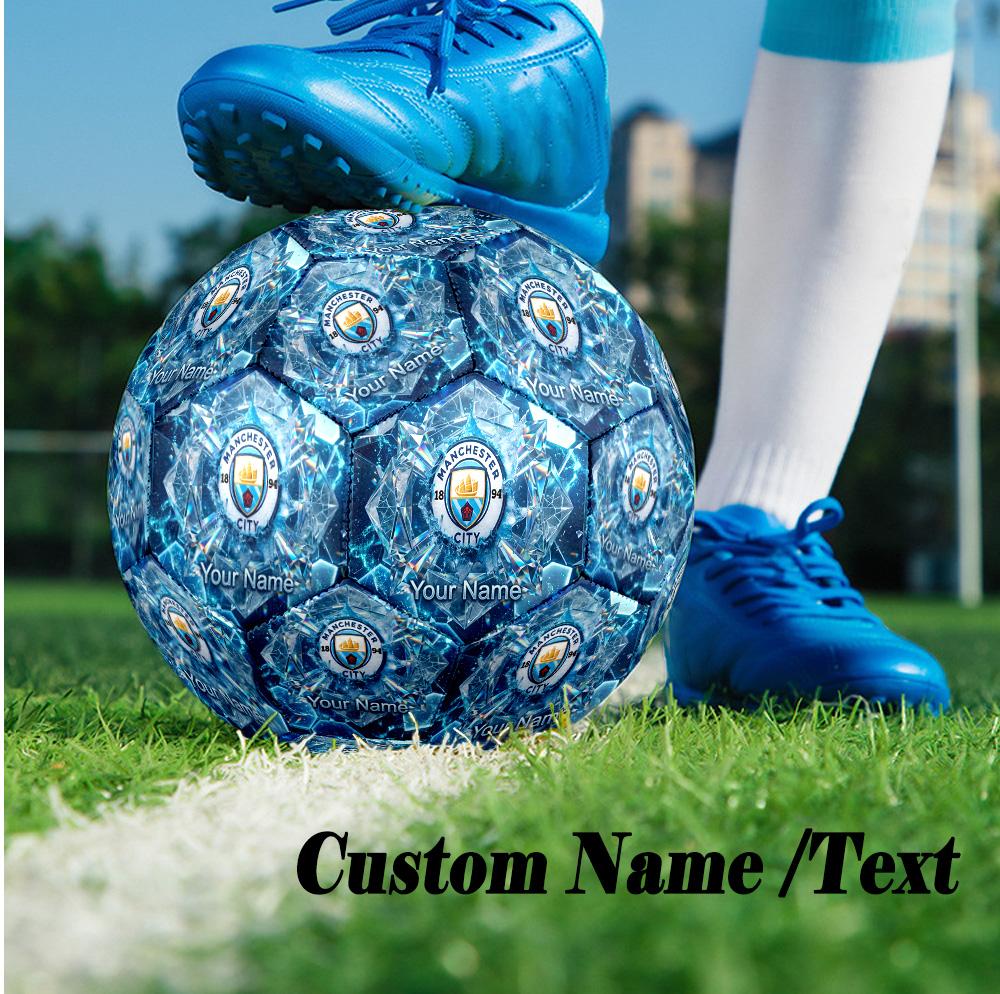 Size 5 Football Custom Name Text, Outdoor Training Soccer BallManchester City