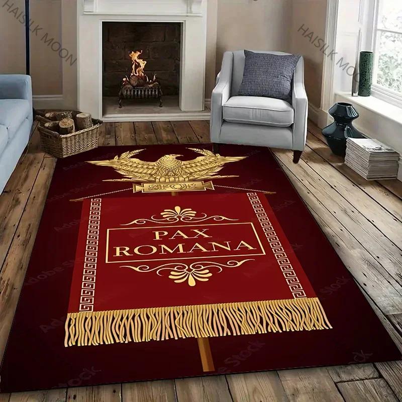 1PC Mysterious Roman Logo Print Carpet Living Room Bedroom Office Bedside Bathroom Floor Mats Home Decor Rug Gift Quick Arrival