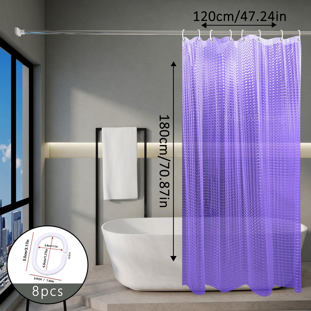 Purple Cat-Eye Visual Shower Curtain, Home Bathroom Space Hanging Cloth, Artistic Color Design