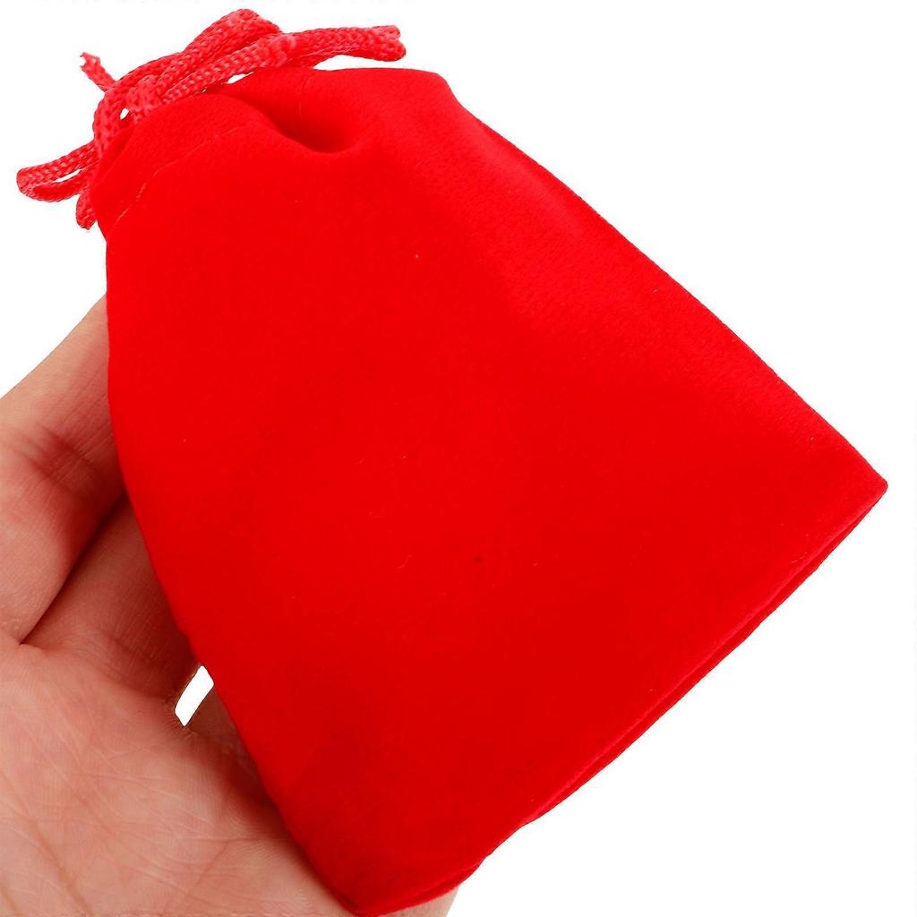 150Pcs Jewelry Pouch Drawstring Bags for Storage Red Flannel Small Bags