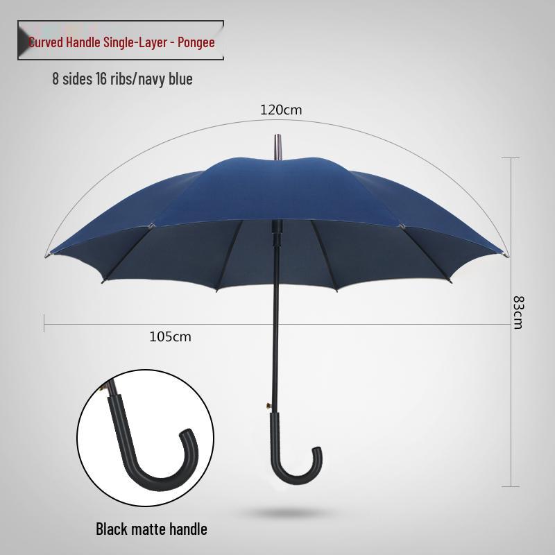 16-Rib Windproof Rainbow Umbrella - Long Handle, Sun & Rain Protection, Perfect for Business & Logo Advertising