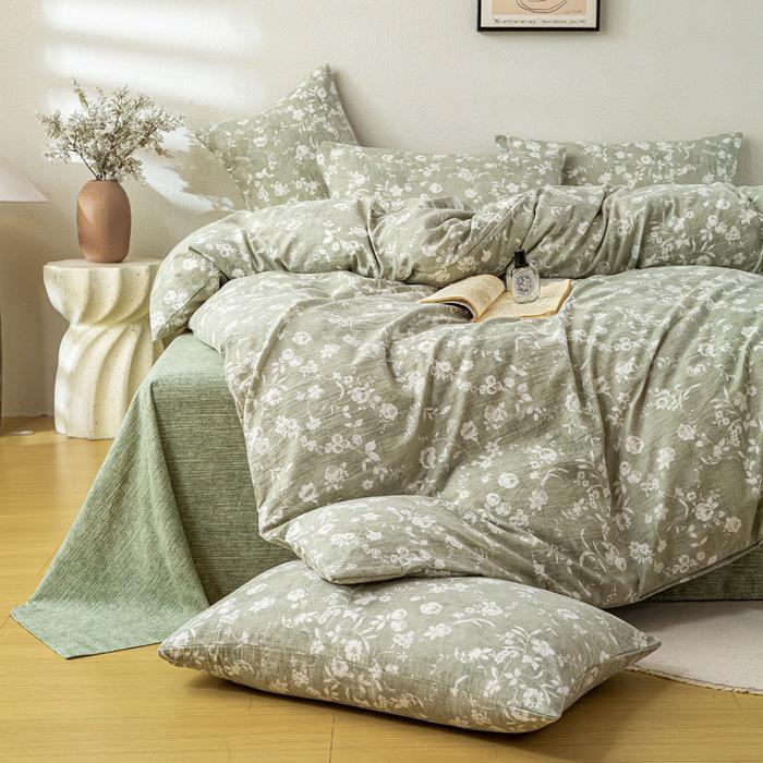 2025 Dickes Hochgewicht Retro Leinen-Print Vierteiliges Set