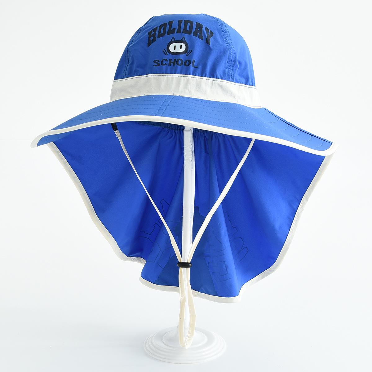 Children s Wide-Brim Sun Hat with Neck Protection, Windproof Outdoor Cap for Boys and Girls 54cm Hat Circumference