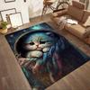 Black Cat In Stained Glass Floor Mats for Living Room, Bedroom and Room Decoration Are Suitable for Gifts.