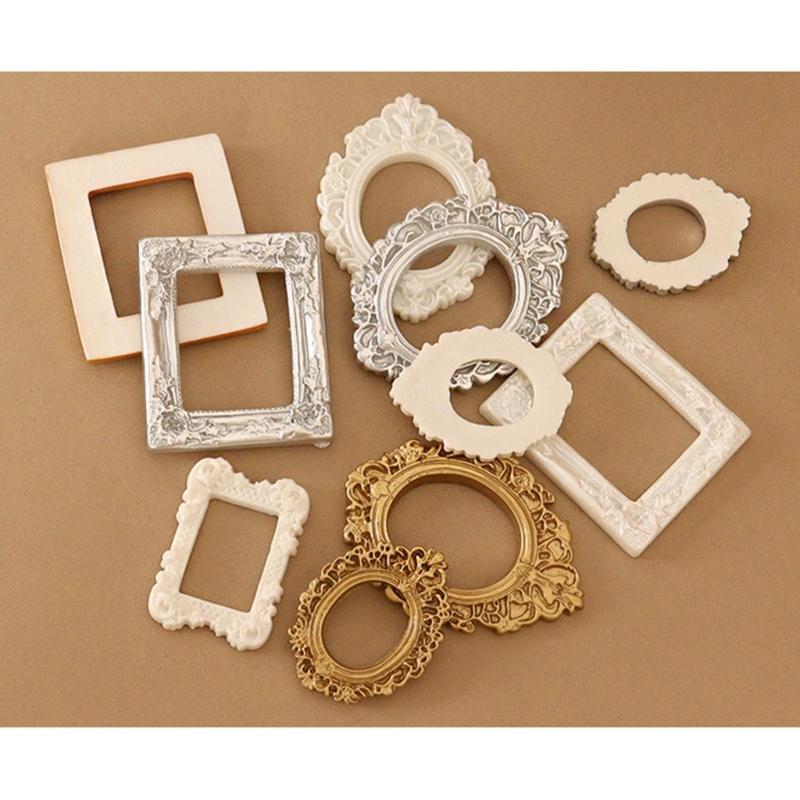 Mini Gold Picture Frame Victorian Small Resin Antique Photo Frame Tiny Baroques Ornate Frame Without Glass or Backing