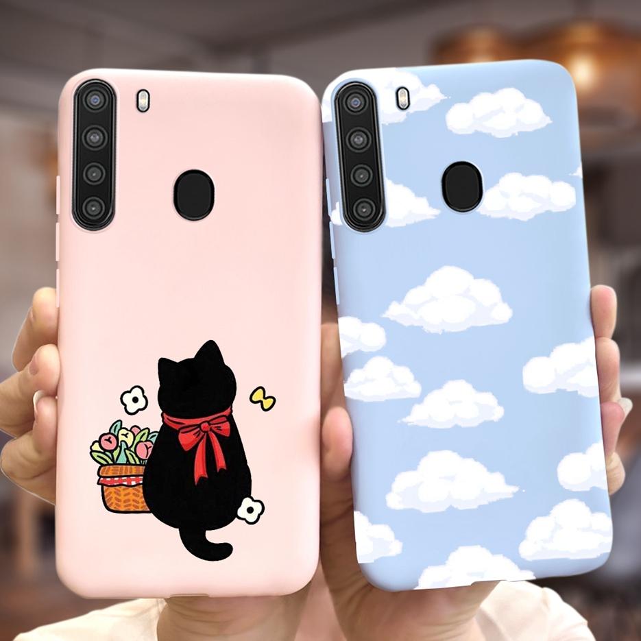 Silicone Phone Case For Samsung Galaxy A21 Case 6.5" Back Cover Coque Soft TPU Fundas Samsung A 21 A21 SM-A215U Protective Shell