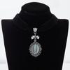 Gothic Vintage Oval Pendant Velvet Necklace Ladies Vampire Relief Witch Zircon Accessories Victoria Choker