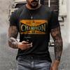 New Men Summer 3D Martini Printing T-Shirt Short Sleeve Clothing Casual Streetwear Fashion Letter Printing Vintage Tees&Tops